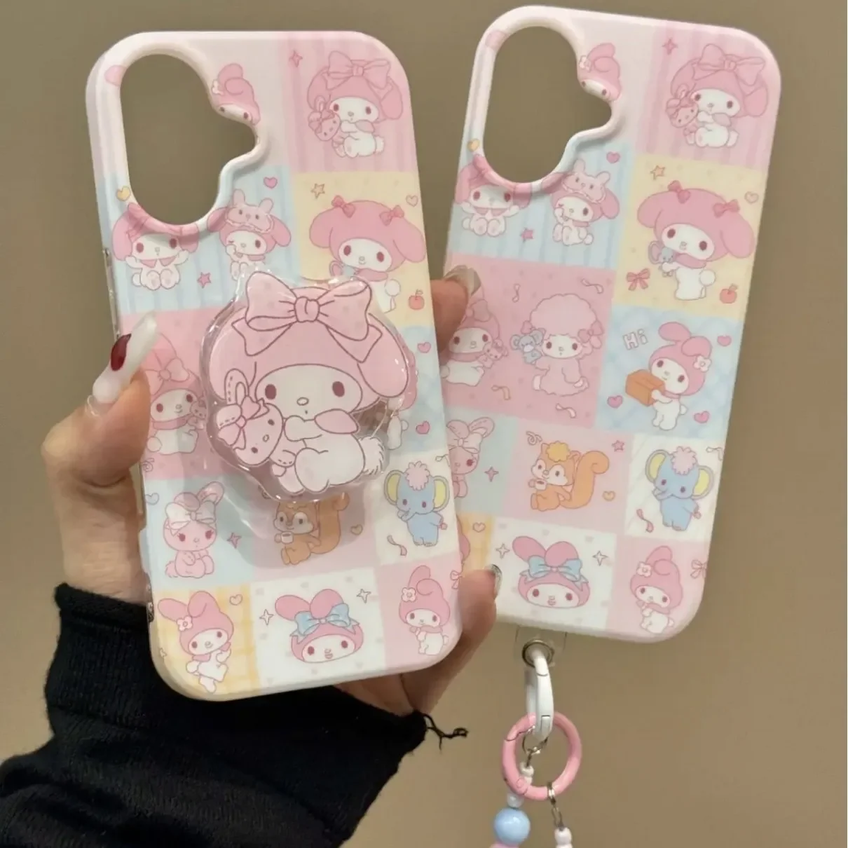 Melody Doll Pendant sanrio Phone Soft Case for IPhone 12 13 14 15 16 Pro Max Case Kawaii Plush Gift Shockproof Anti fall Shell