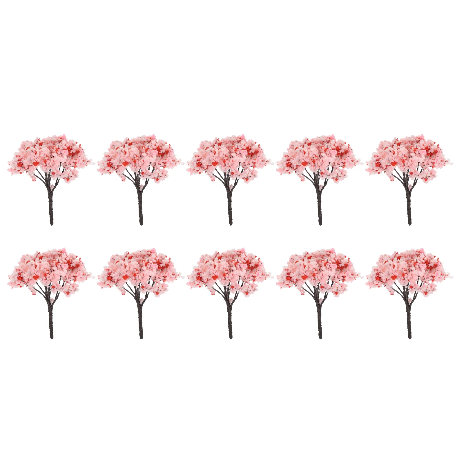 

10pcs Cherry Blossom Flower Branches Tree Artificial Cherry Blossom Miniature Garden Decor Faux Branches Model Trees