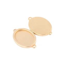 10pcs Stainless Steel Gold Plated 13x18mm Oval Cabochon Connector Base Setting Blanks Diy Earrings Bracelets Bezels