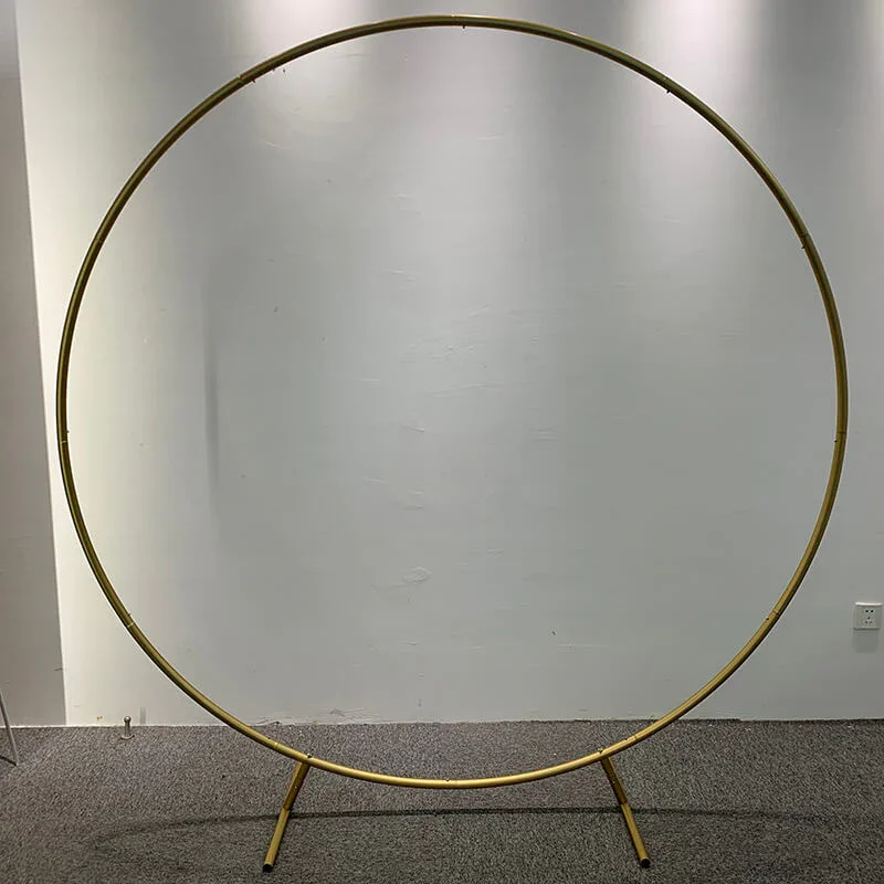 Circular Aluminum Alloy Wedding Arch Photography Studio Rear Projection Frame Wedding Arch Flower Frame Gold