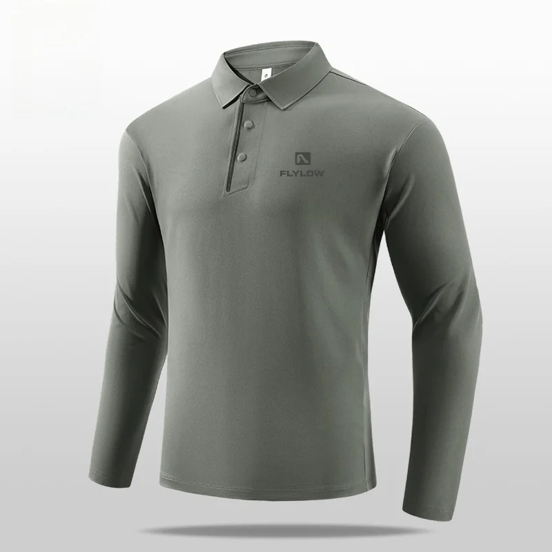

Мужские повседневные спортивные воротники Flylow Long Sve irt для спорта на открытом воздухе Fitn Qui Dry с дышащим воротником, осенняя коллекция