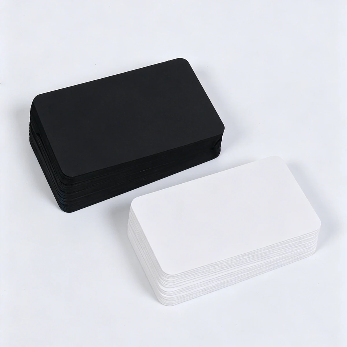100Pcs Blank Cards 9x5.5cm Thick Cardstock Business Gift Cards Message Note Cards School Supplies White Black
