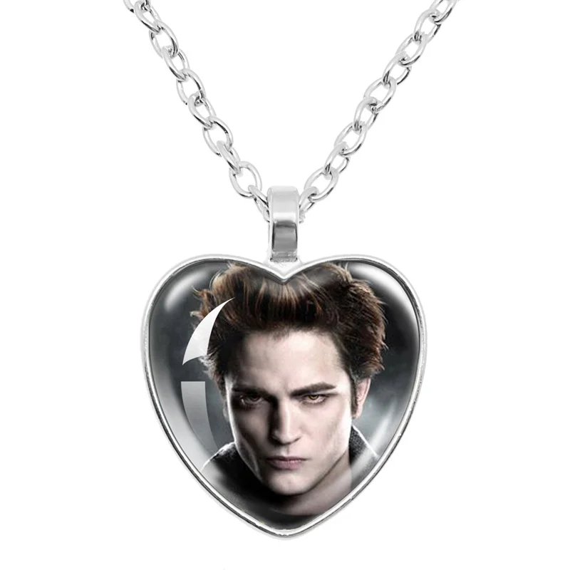 Movie Bella Edward Jacob Renesmee Pendant Necklace Glass Cabochon Twilight Character Chain Girl Women Fashion Jewelry
