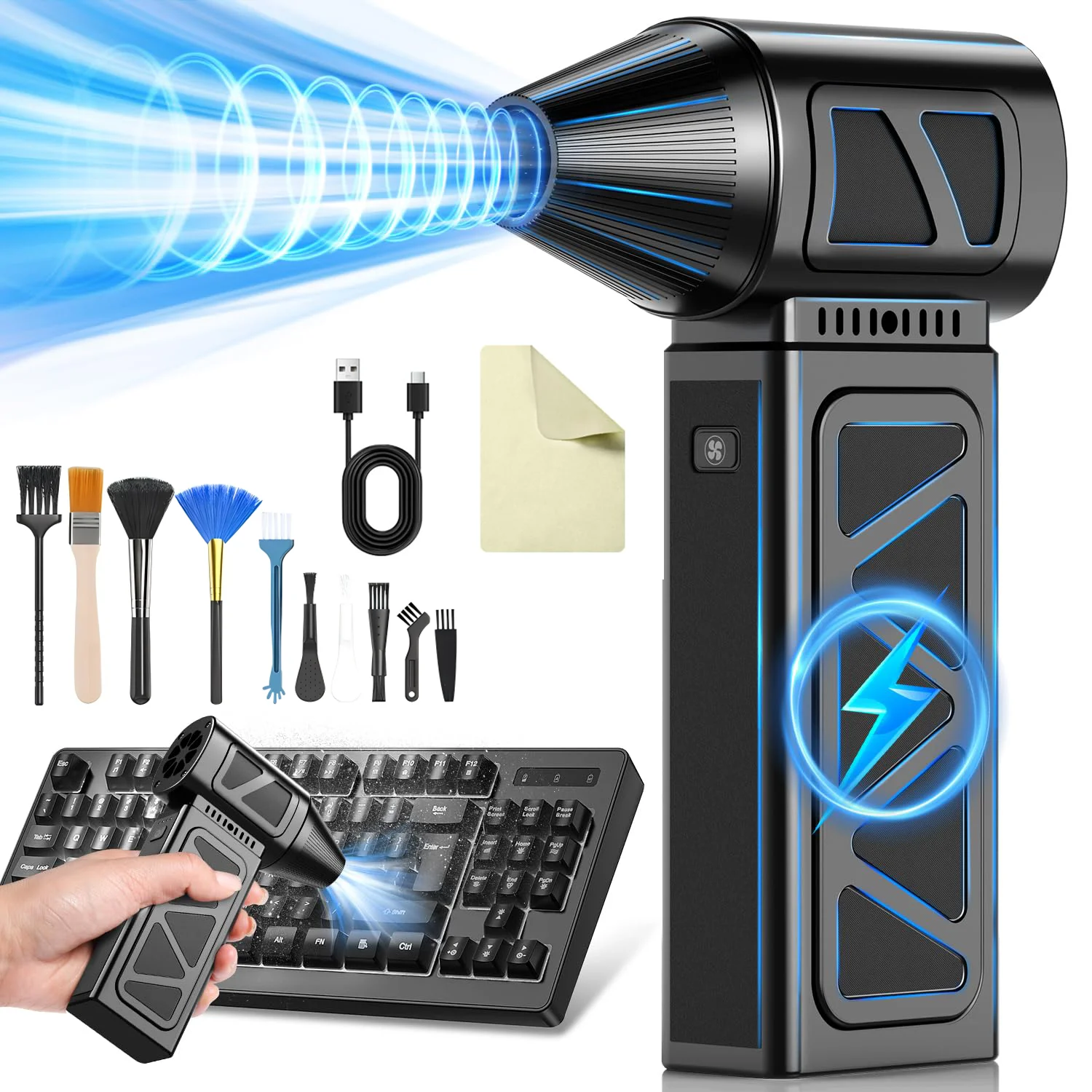 

130000Rpm Ultra High Power Car Handheld Electric Air Duster Blower Gun Violent Turbo Fan