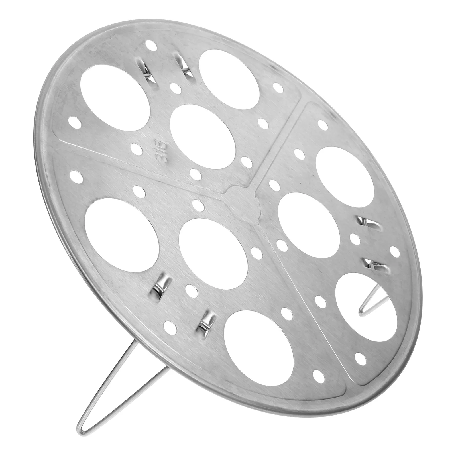 

9 Hole Stainless Steel Steamer Rack Round High Foot Egg Steaming Tray Reusable 304 Material Cooking Tool Kitchen Gadgets