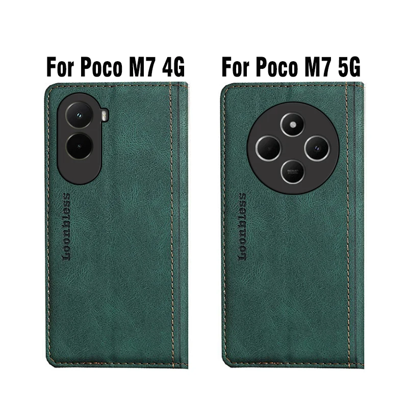 Poco M7 Pro 5G Wallet Flip Case For Xiaomi Poco M7 Pro Phone Coque