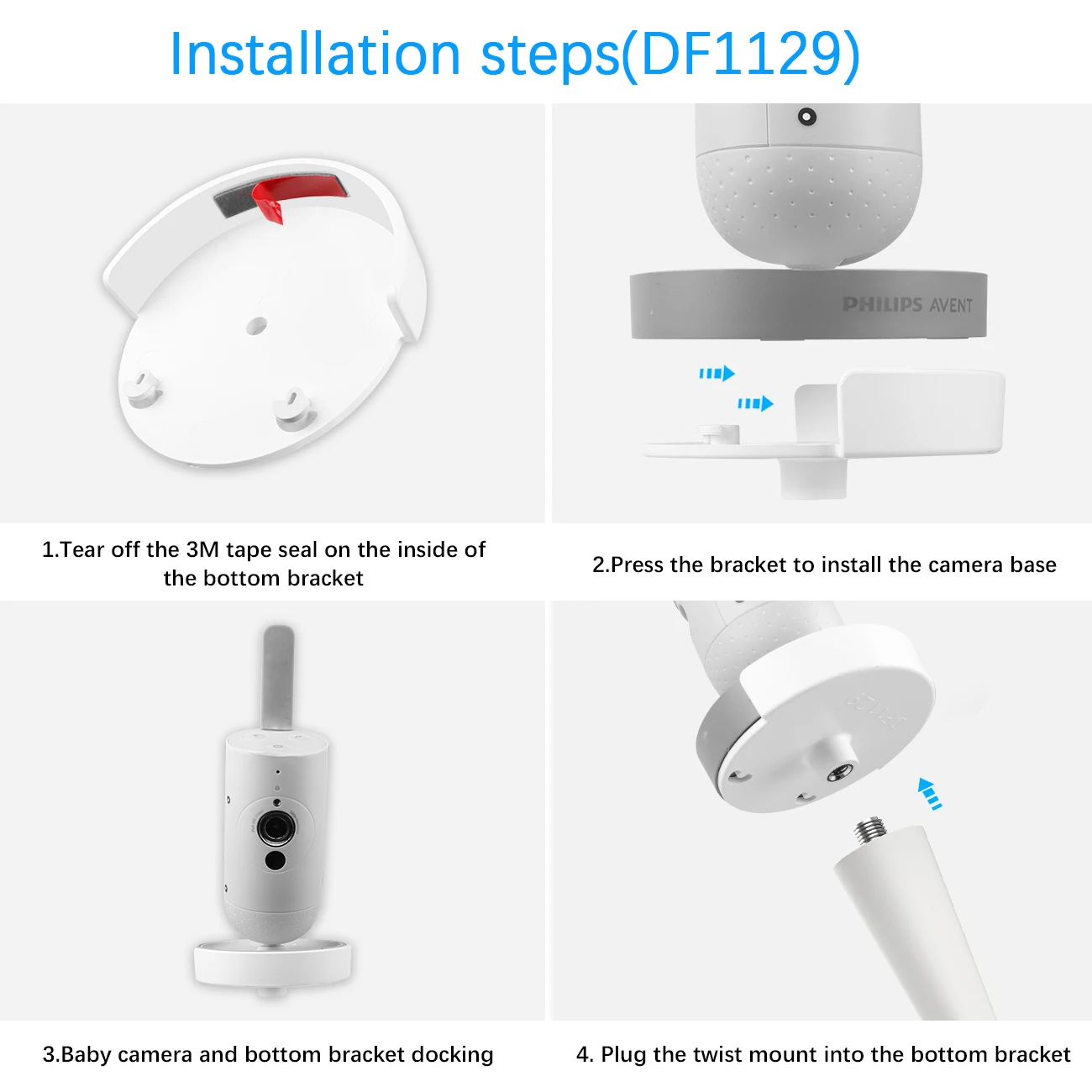 Flexible Twist Halterung für Philips Avent Verbunden SCD923 Baby Monitor, Legt zu Krippe Bett Regale oder Möbel