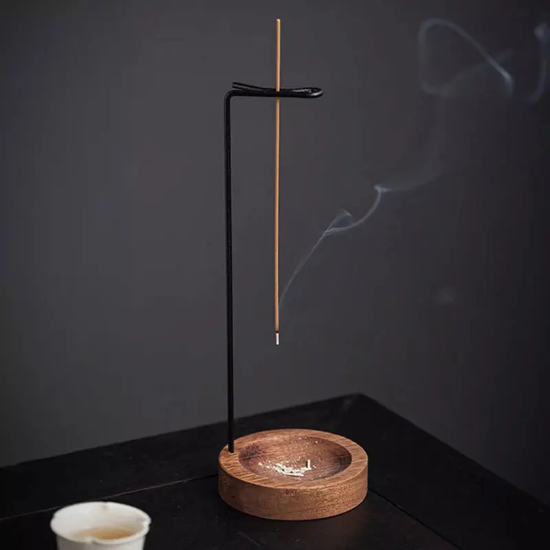 Creative Upside Down Incense Burner Wooden Round Incense Tray Ornament Bedroom Home Yoga Decoration Crafts Incense Stick Holder image 6