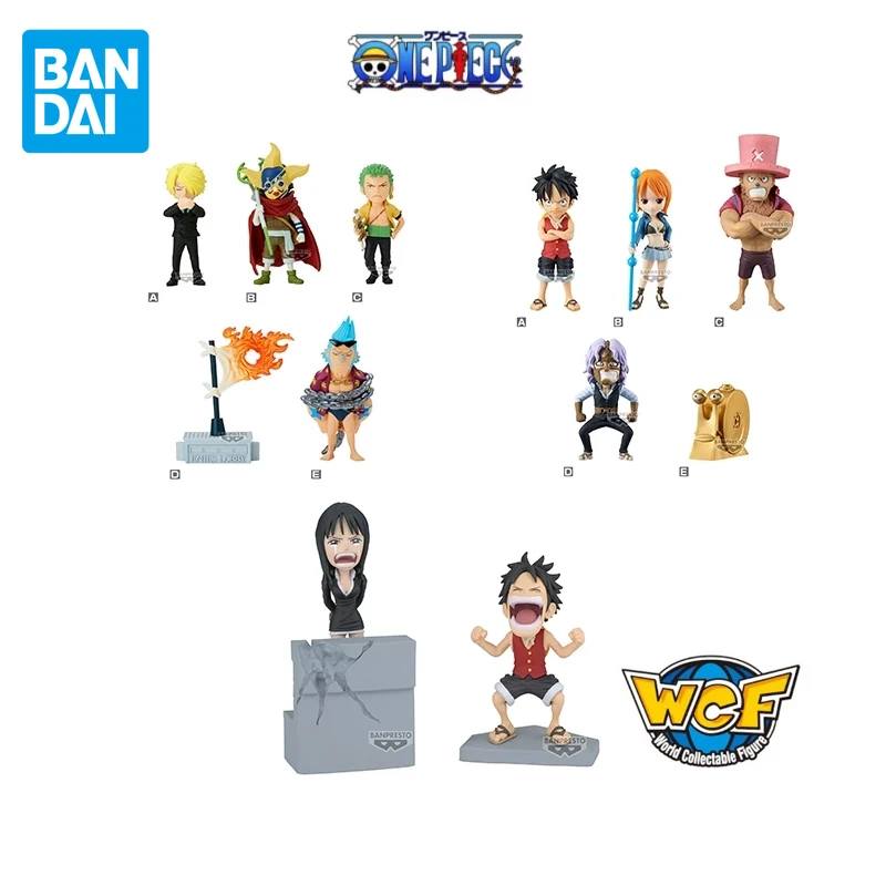 

BANDAI Original Banpresto One Piece WCF Luffy Robin Nami Sanji Zoro Franky Enies Lobby Anime Action Figures Toys For Kids Gift