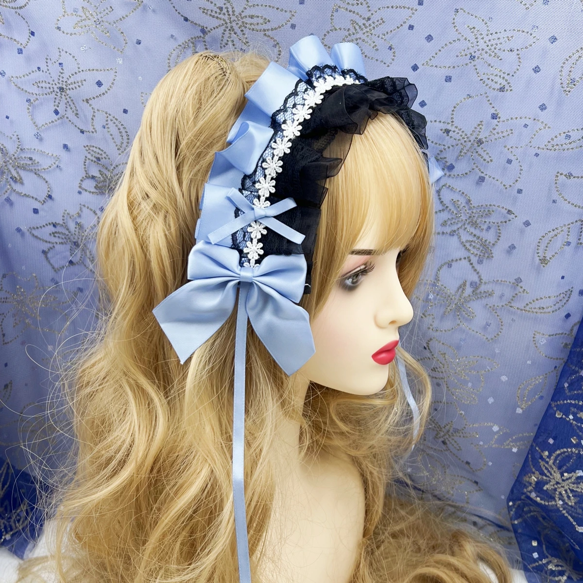 Serre-tête Lolita pour femme, serre-tête en dentelle, fait à la main, accessoire pour cheveux, cadeau pour filles