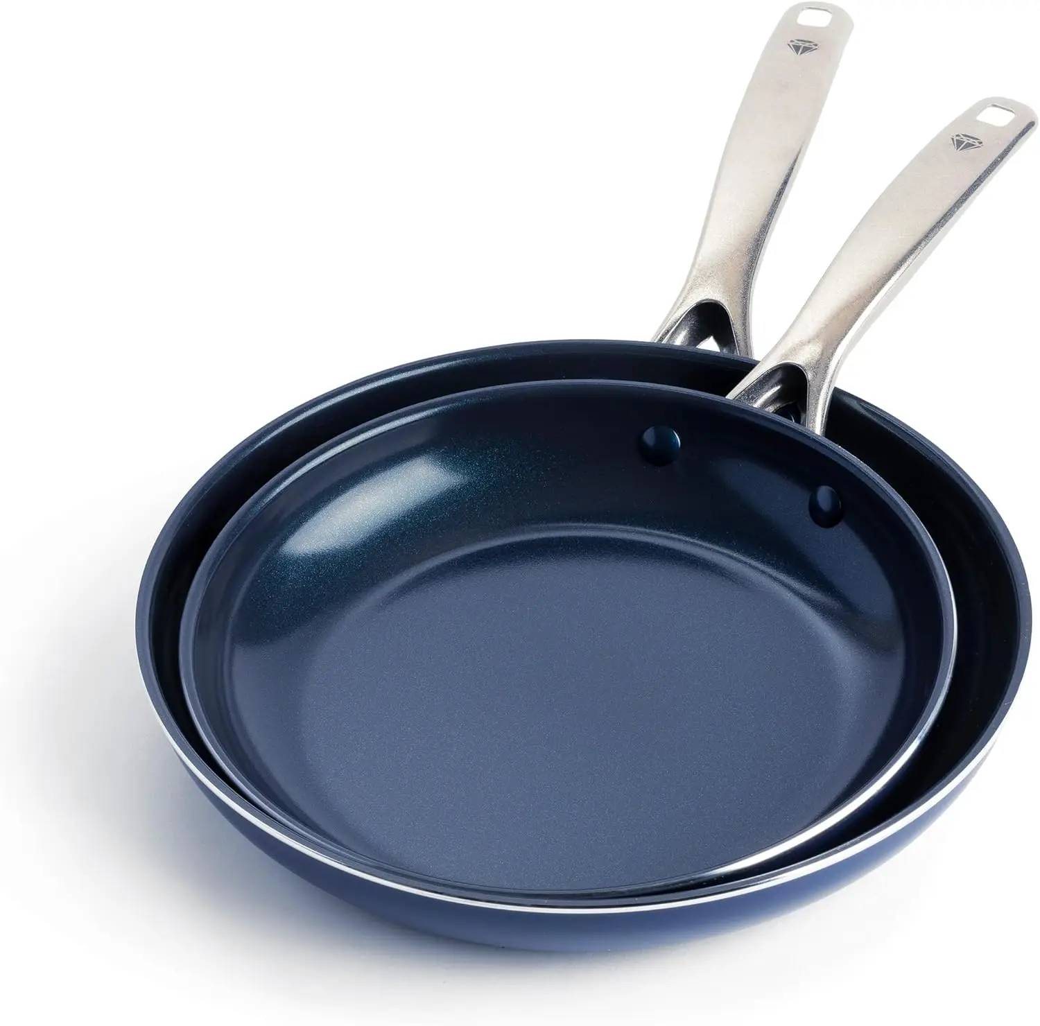 

Blue Diamond 9.5” & 11" Nonstick Frying Pan Set, PFAS-Free Ceramic Coating, Dishwasher & Oven Safe with Stainless Steel Handle