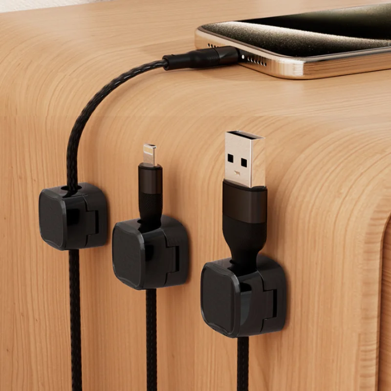 

Magnetic Cable Organizer Desktop Wall-Mounted Phone Charging Cable Holder Cable Management Clip Plug Hook