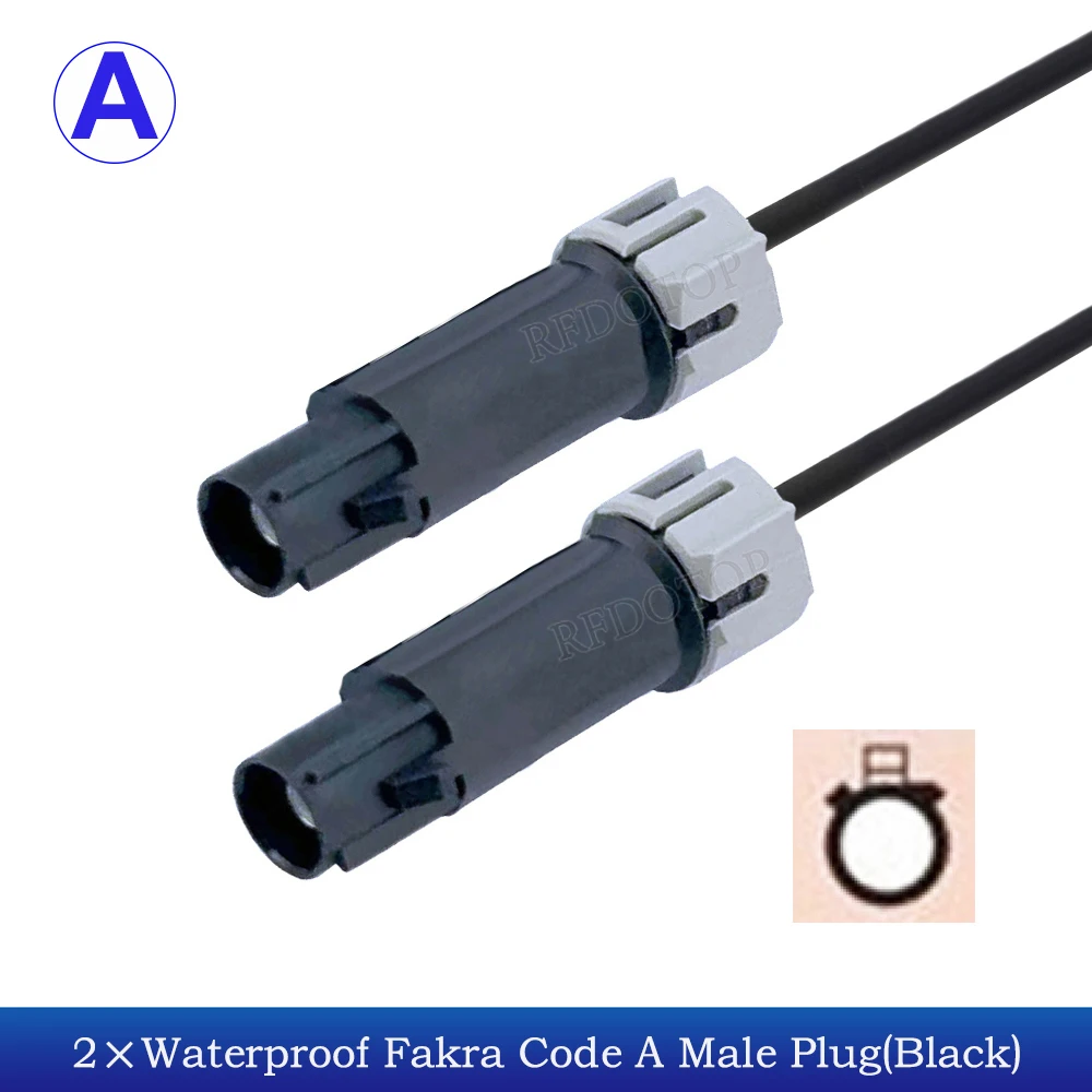 1PCS Waterproof Fakra Cable Code A/B/C/D/F/G/H/I/K/Z Male to Male Plug Connector Car Video Fakra Jumper RG174 Pigtail Cable