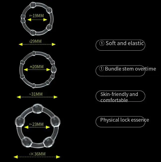 Mannelijke Vertraging Ring Penisslot Sperma Ring Sex Ring Driekleurige Ring Seksspeeltje 18