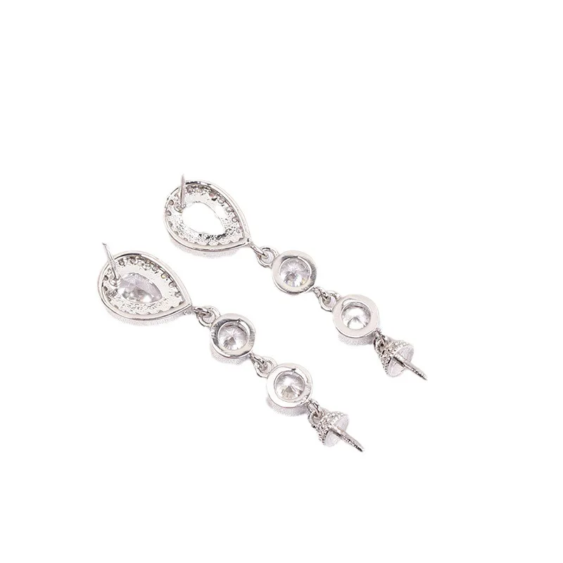 

1 пара позолоченных медных серег-гвоздиков E217 с жемчугом и серебряной иглой S925, фурнитура для изготовления ювелирных изделий, аксессуары для DIY украшений