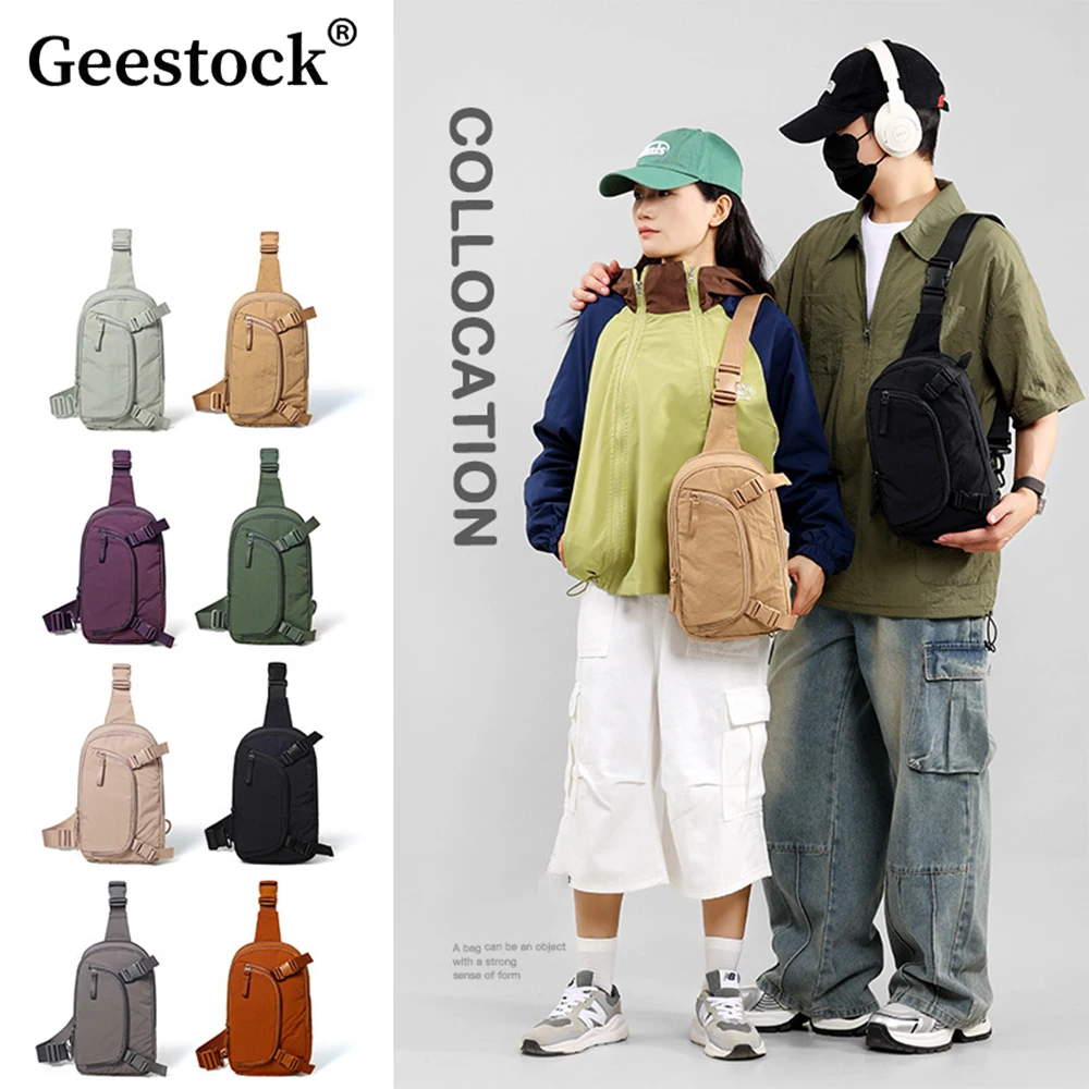 

Geestock Versatile Chest Bag for Women Casual Sports Crossbody Bag for Men Street Student Shoulder Bag Daily Travel Storage Bag