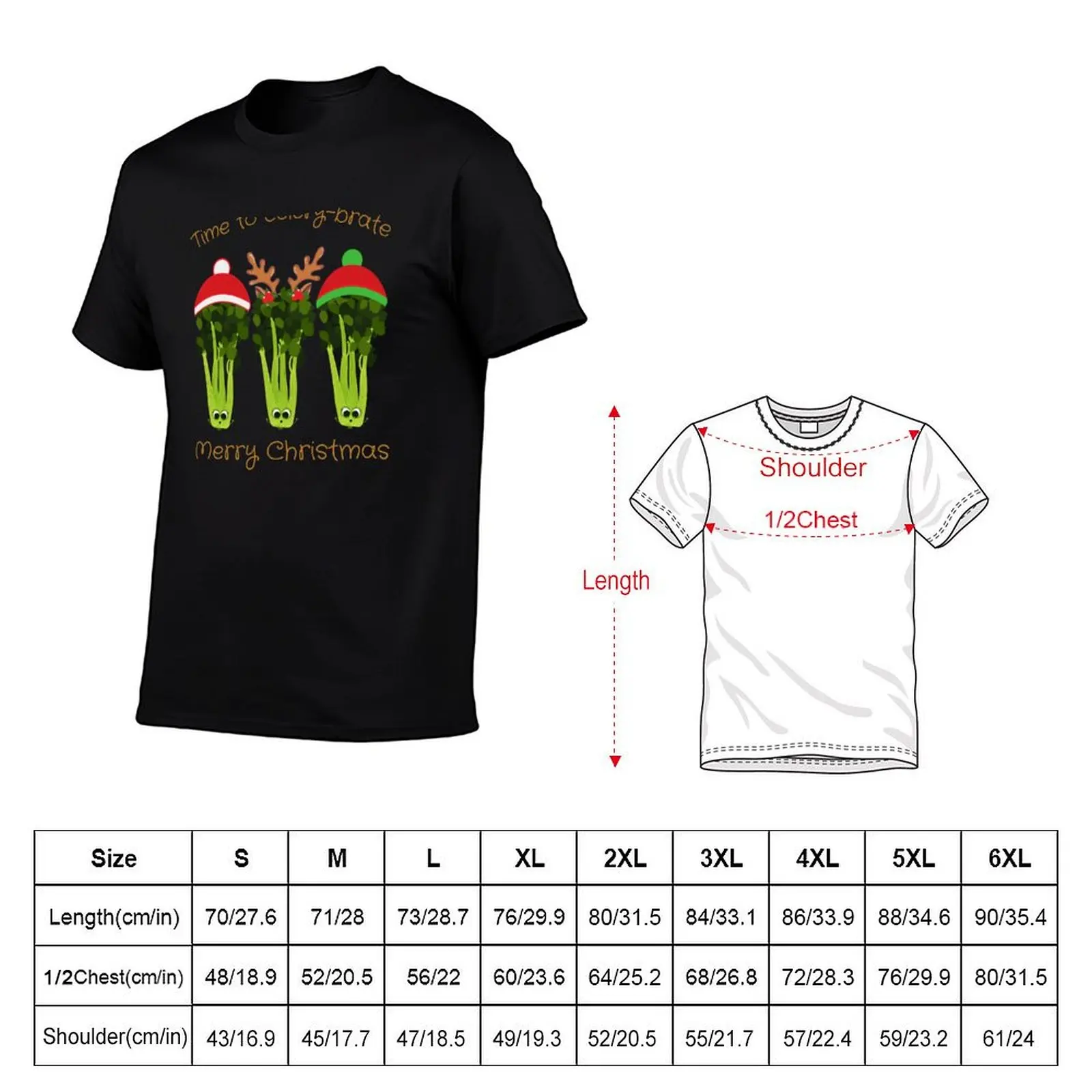 Time to Celery-brate Merry Christmas Celery Santas Celebrating the Holidays T-Shirt Man t-shirt Blouse cotton t shirt men