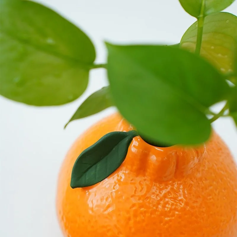 البرتقال السيراميك المائية النباتات الخضراء لطيف النحاس عملة العشب الأخضر الشبت مقلد زهرة زهرية غرفة المعيشة سطح المكتب زخرفة #4