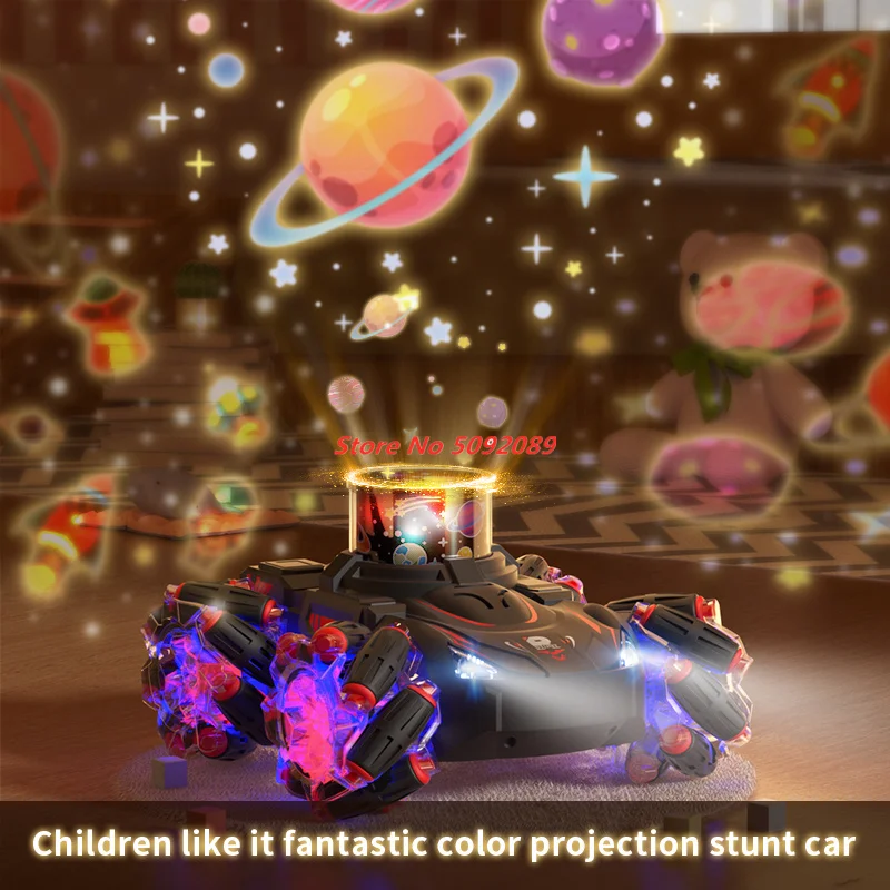 Rc Car Stunt Drift Remote Control Car Hd Projection Stunt Car Music Drift Remote Control Car Birthday Holiday Gift Toy