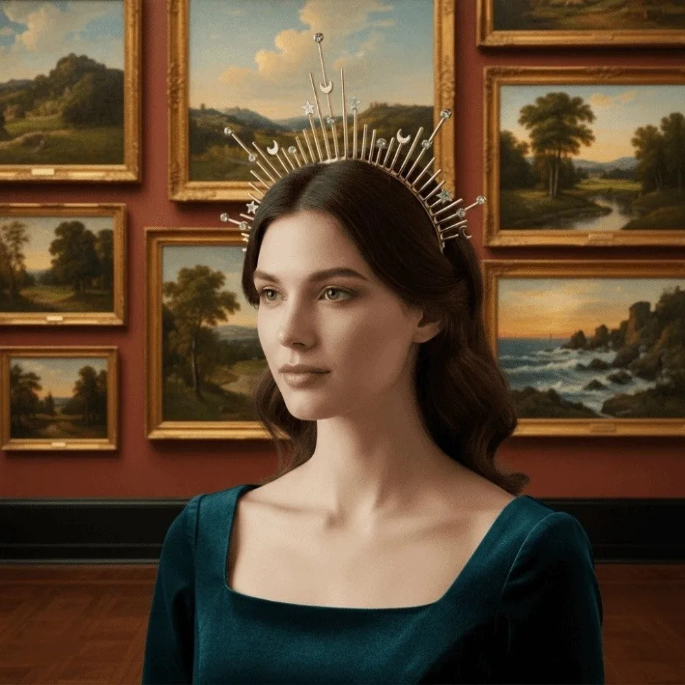 

Gothic Glory Sun Crown Lolita Headpiece Spiked Hair Hoop Baroque Style Golden Renaissance Cosplay Headband Costume Accessories