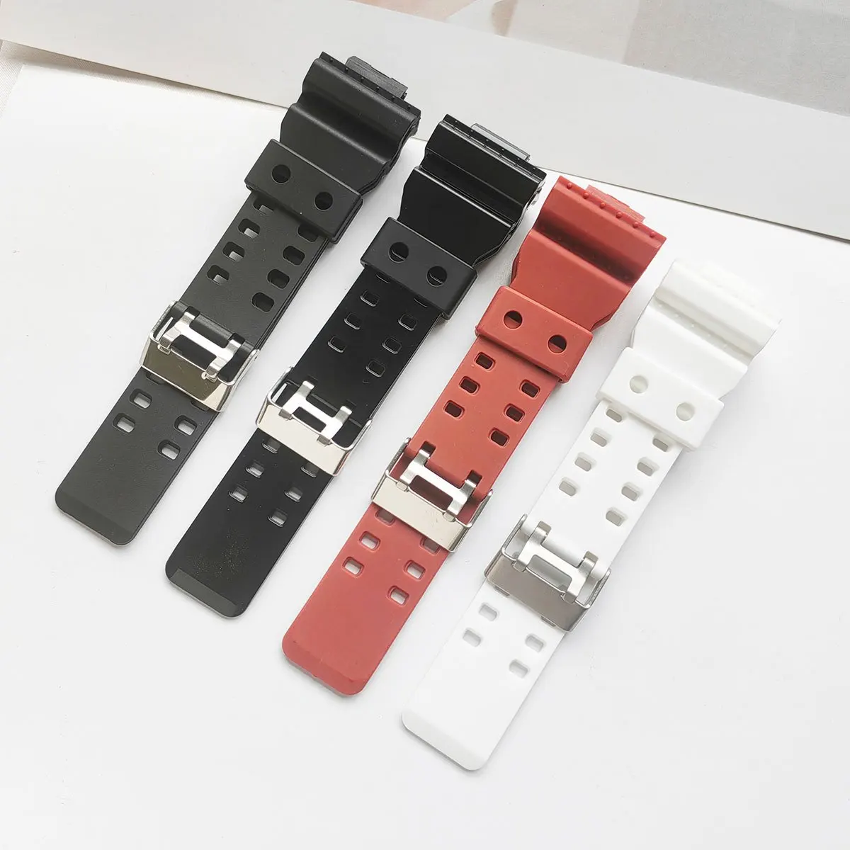 TPU-Gummi-Herrenuhrenarmband für Casio G-Shock GA100/110/120/GD100/120/GA300/G-8900, erhöht, 16 mm, ersetzt das Uhrenarmband