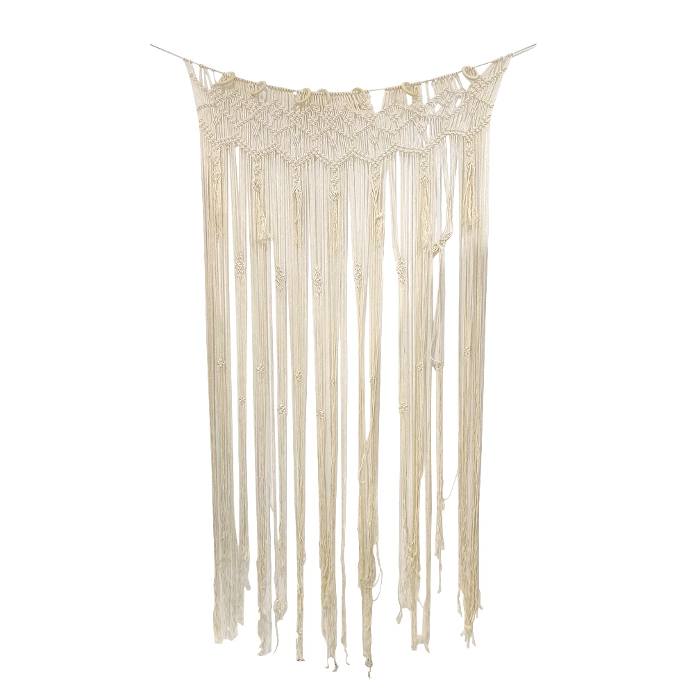 

Гобелен, вязаный крючком фон для вечеринки, двери, окна, гостиной, тканый настенный гобелен ручной работы, макраме, занавеска, кухня, детская, домашний декор