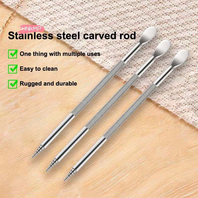 12,5 cm doppelseitiger Nail Art geschnitzter Stift Multifunktions-Gelpoliermittel Nail Builder DIY 3D-Schnitzerei Blumenskulpturenpinsel