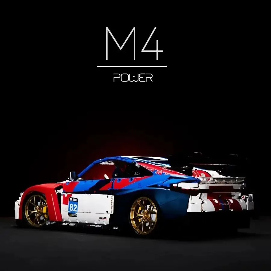 4556 قطعة MOC التقنية M4 Supercar اللبنات مجموعة 1:8 الكلاسيكية سيارة رياضية نموذج الطوب لتقوم بها بنفسك تجميع اللعب هدية للبالغين والأطفال