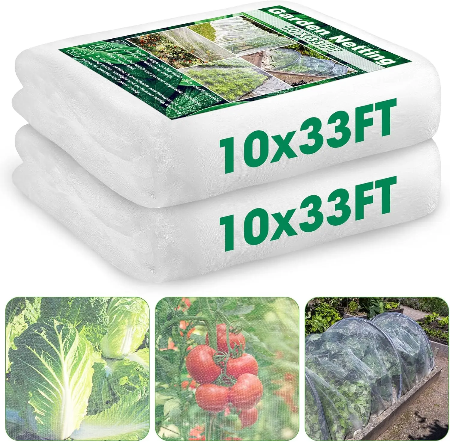 

Набор из 2 штук: Сетка для сада 10 x 33 фута, ультратонкая сетка от комаров для защиты овощей и фруктов, покрытие для грядок от насекомых