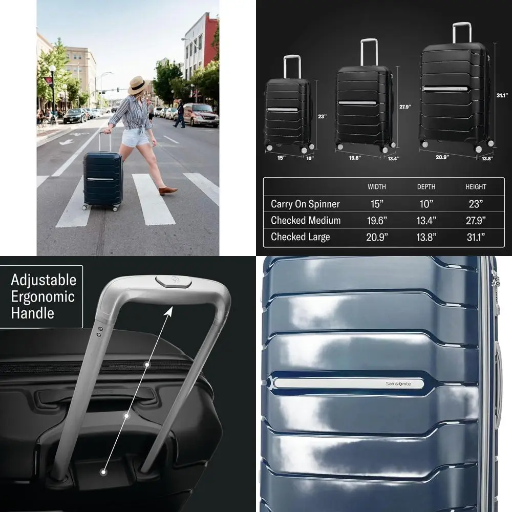 

28-Inch Expandable Hardshell Luggage with 360° Spinners, TSA Lock, Lightweight Polypropylene, Navy