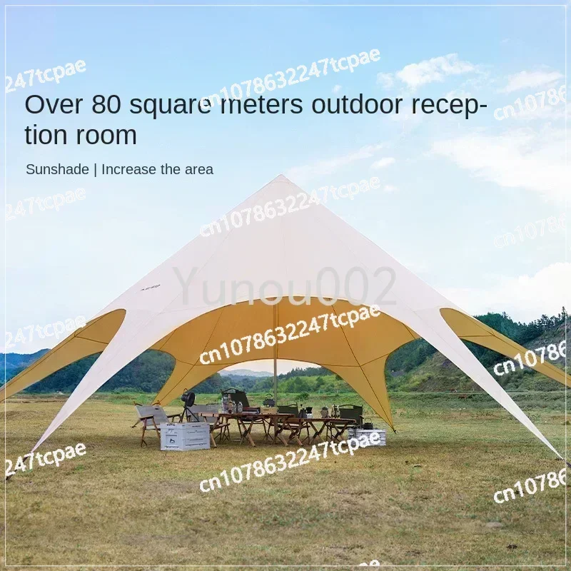 Camping Thickened Sunscreen and Rainproof Canopy Double-peak Canopy Cloud Roof Canopy Tent Large