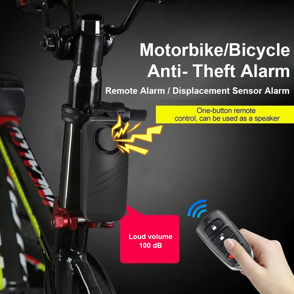 ONENUO Wireless Motorcycle Alarm Remote Control Waterproof Bicycle Alarm for Moto Electri Anti-theft Bike Alarm for Motorcycle