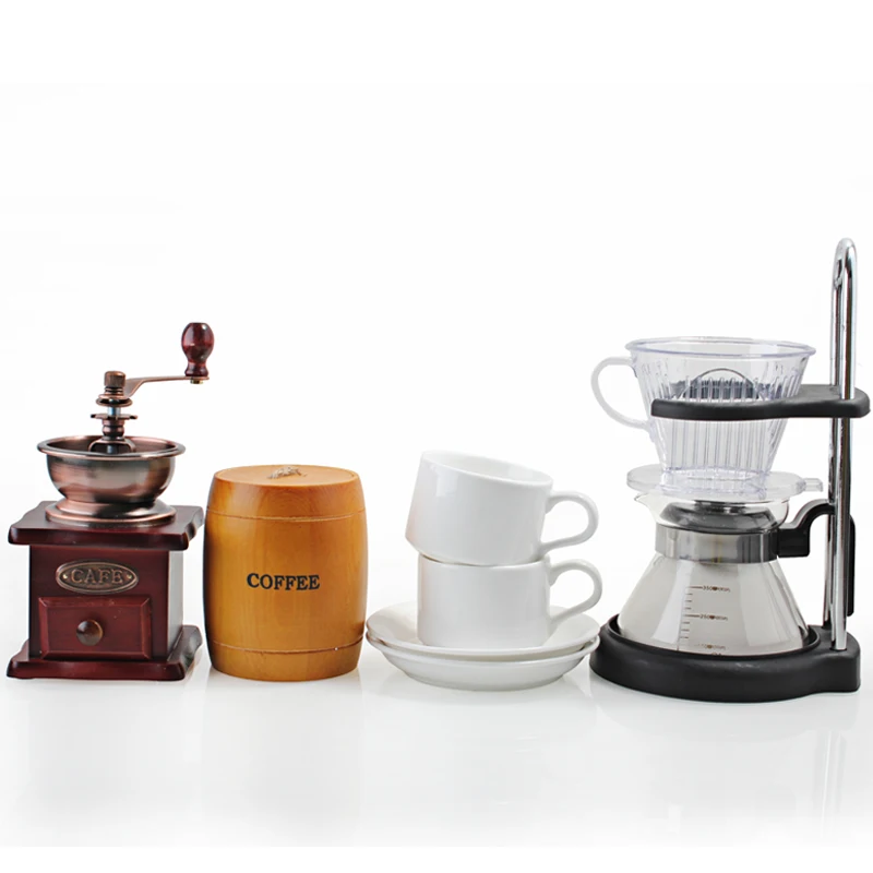 Gift Set Siphon Coffee Grinder Vintage Tools Hand Barista Storage Coffee Filter Holder Cup Porta Cialde Caffe Coffeeware