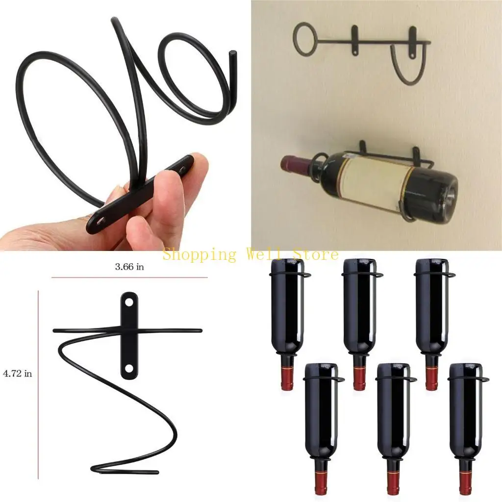 KX4B 6pcs Metal Guochi portaoggetti Organizzatori a parete Porta a bottiglia per vino a parete Fornitura da cucina Decor con