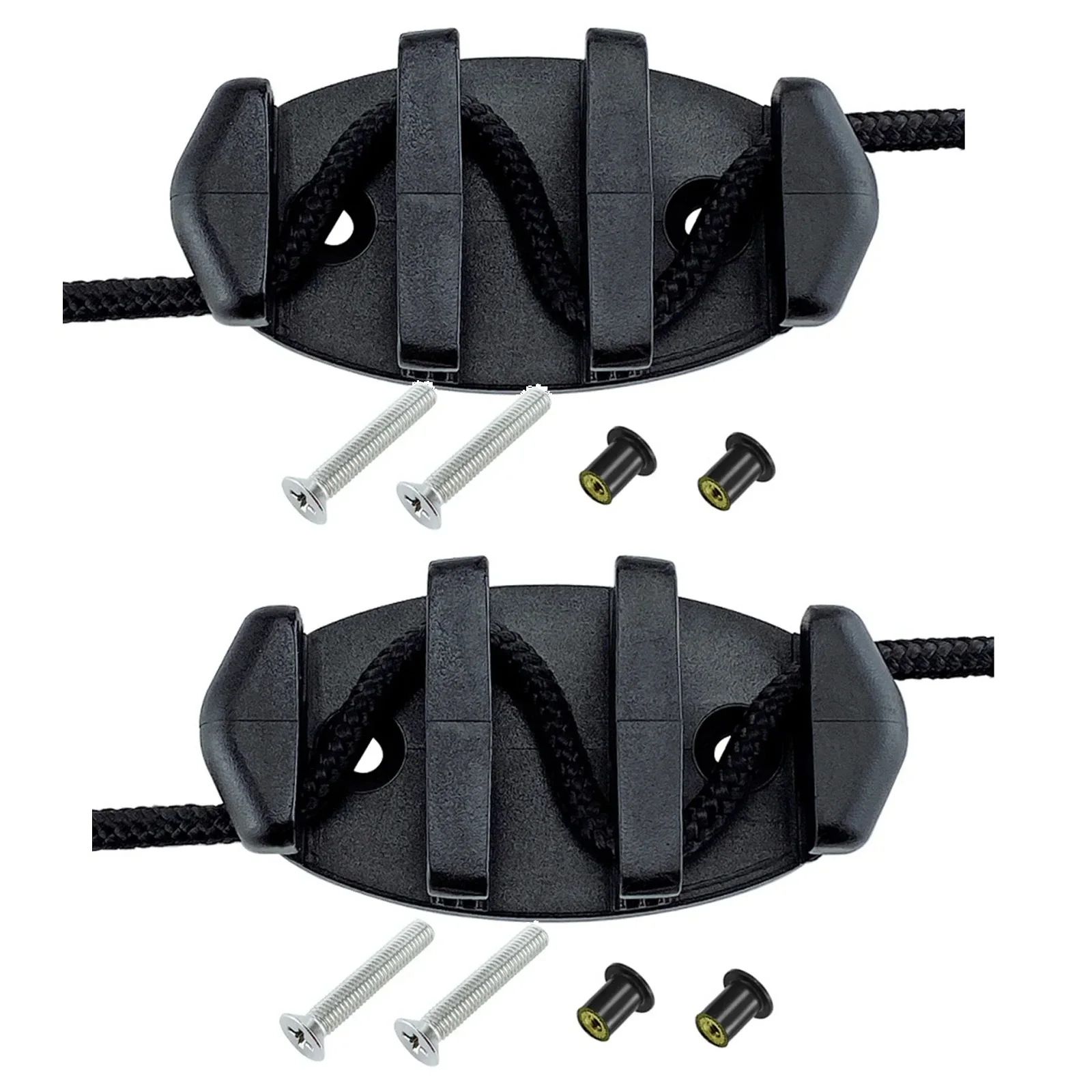 2Pcs Nylon Marine Zig Zag Anchor Trolley Cleat Rope Device Kayaks Canoes Truck Trailer Rowing Inflatable Boats Decks Accessories
