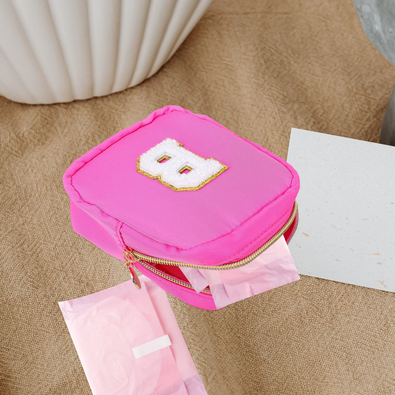 

Women 1 Pack Coin Purse Zipper Makeup Bag Small Lightweight Key Holder For Lipstick Sanitary Pad Tampon Storage Purses