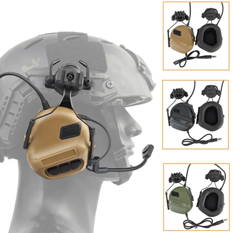 Airsoft Communication Headset Paintball CS Tactical Headsets Combat Hunting Shooting Headphone for 19-21 Mm Helmet Rails 