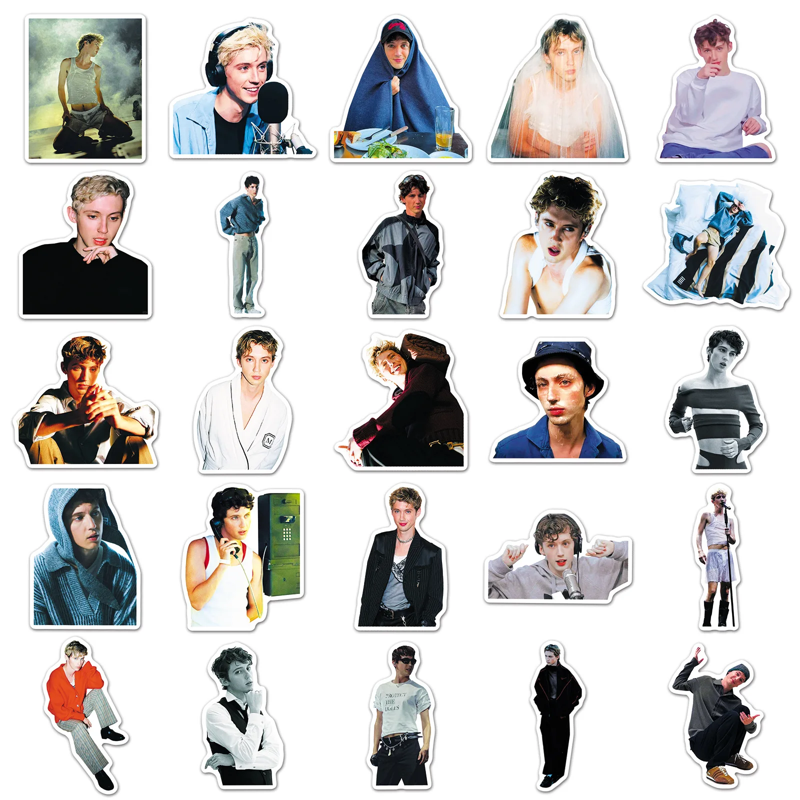 50 SZTUK Naklejek Troye Sivan Kreatywność Piosenkarz Aktor Graffiti Dekoracja DIY Notatnik Walizka Gitara Lodówka Telefon Naklejki Zabawka