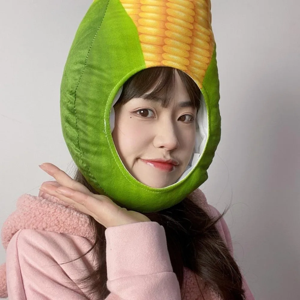 

Lemon Creative Fruit and Vegetable Hat Thick Playful Nutrition Month Hat Stretchy Soft Pullover Cap Kids Adults