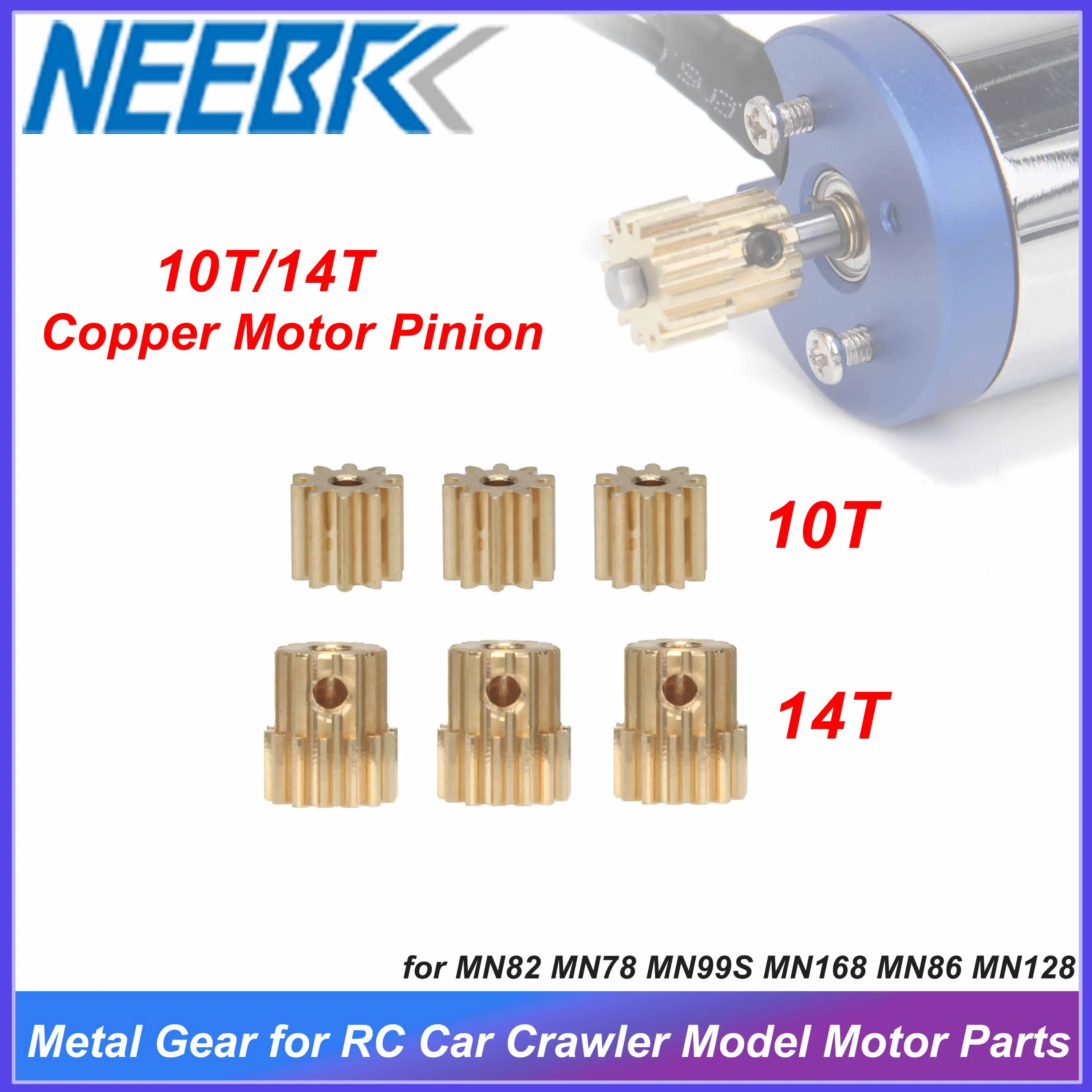 3PCS Metall Getriebe 10T 14T Kupfer Motor Ritzel für MN82 MN78 MN99S MN168 MN86 MN128 RC Auto Crawler modell Motor Upgrade Zubehör