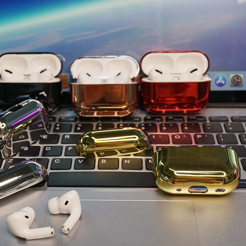 For Airpods Pro 2 Case 2022 Generation Electroplated PC Earphone Shell Headphone Cover For Apple Airpod 3 2 Pro USB C 2 1 Case