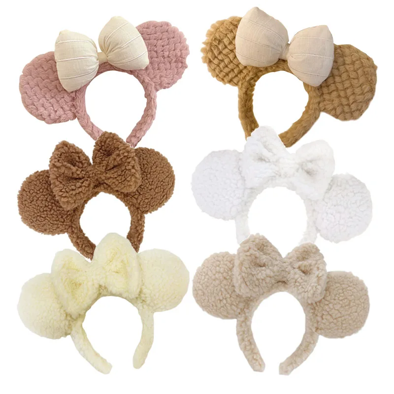 Mickey Mouse Plush Headband Cartoon Face Wash Headwear Cosplay Decoration Christmas Party Cloth Hair Band Adult/Children