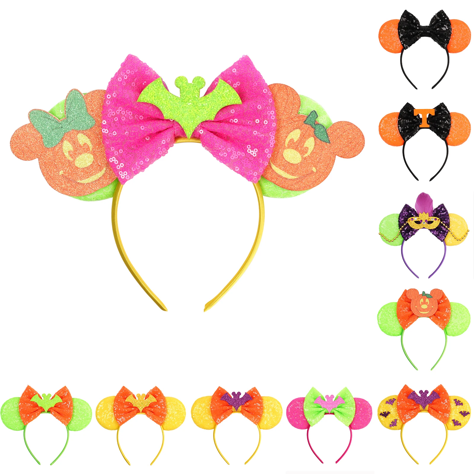 

2025 Disney Halloween Headband Cartoon Bat Ghost Mickey Pattern Holiday Theme Party Accessory Perfect Gift for Friends Hairband