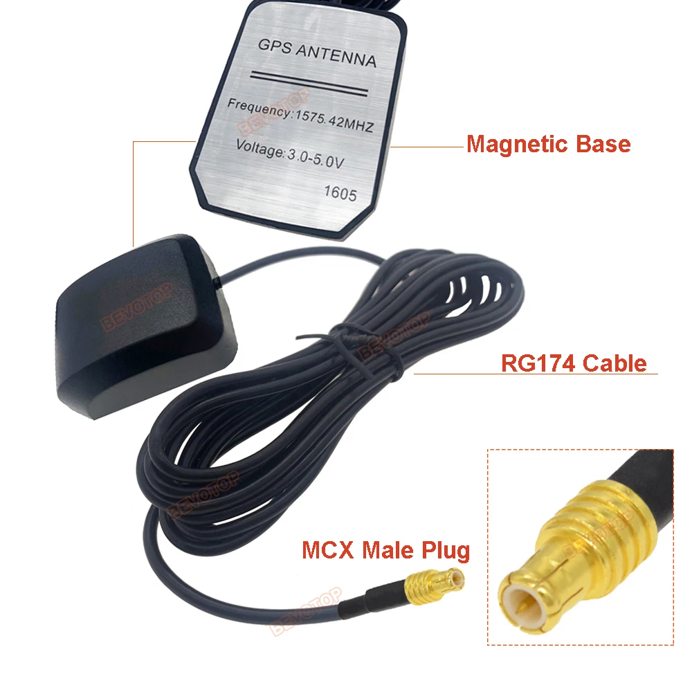 1Pcs Car GPS Antenna MCX Male Connector Magnetic Auto Aerial Adapter for Navigation Night Vision Camera Player