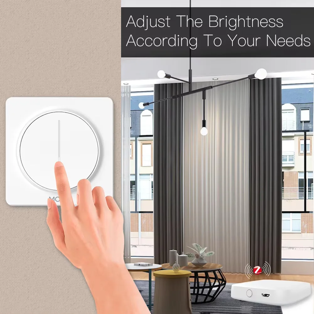 Moes ZigBee Touch Light Dimmer Switch Rotary Controller Timer Brightness Memory Smart Life/Tuya APP Remote Control Alexa Google