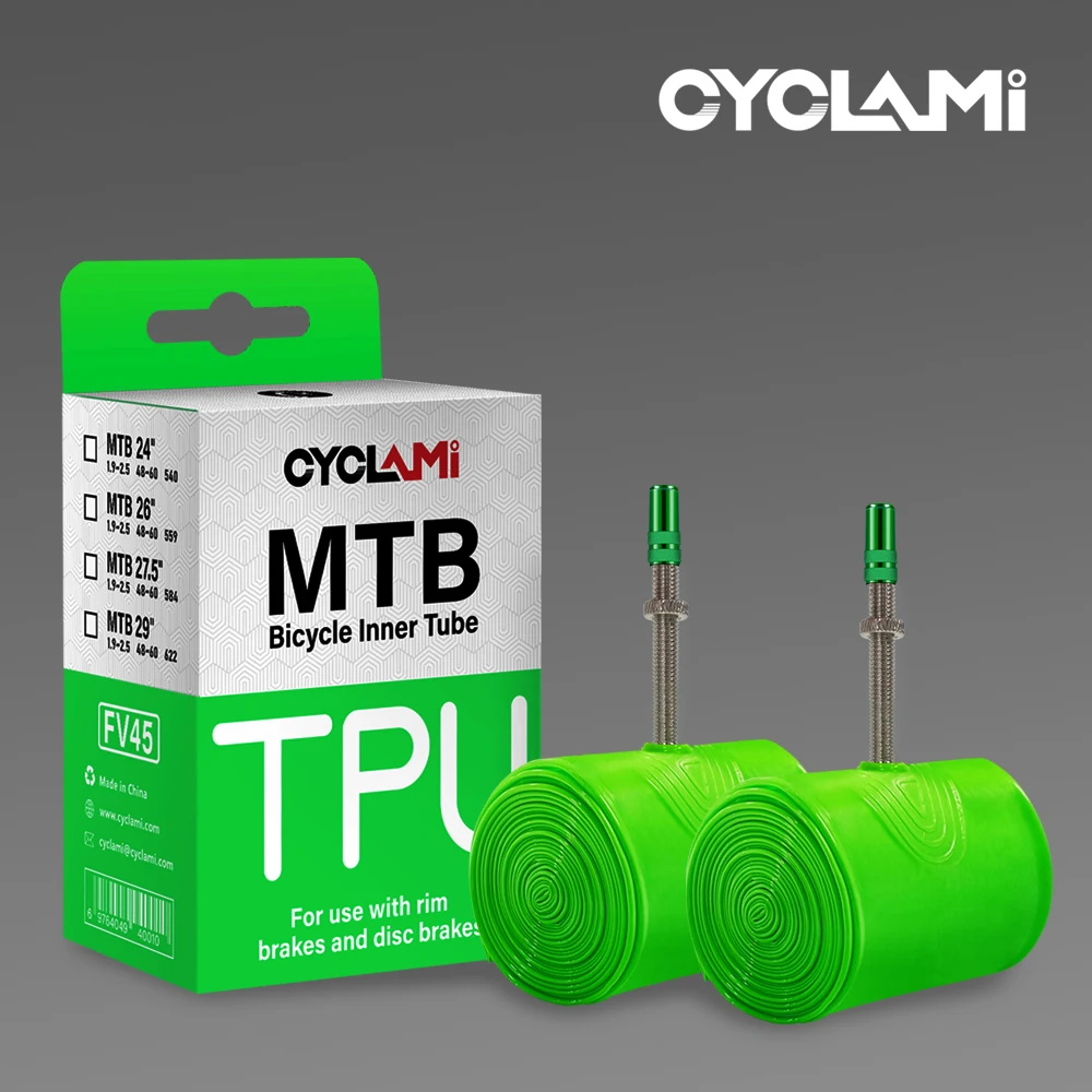2pcs CYCLAMI Ultralight Bike Inner Tube 26 27.5 29 Inches MTB Bicycle TPU Material Bicycle Tire 45mm French Valve FV Super Light
