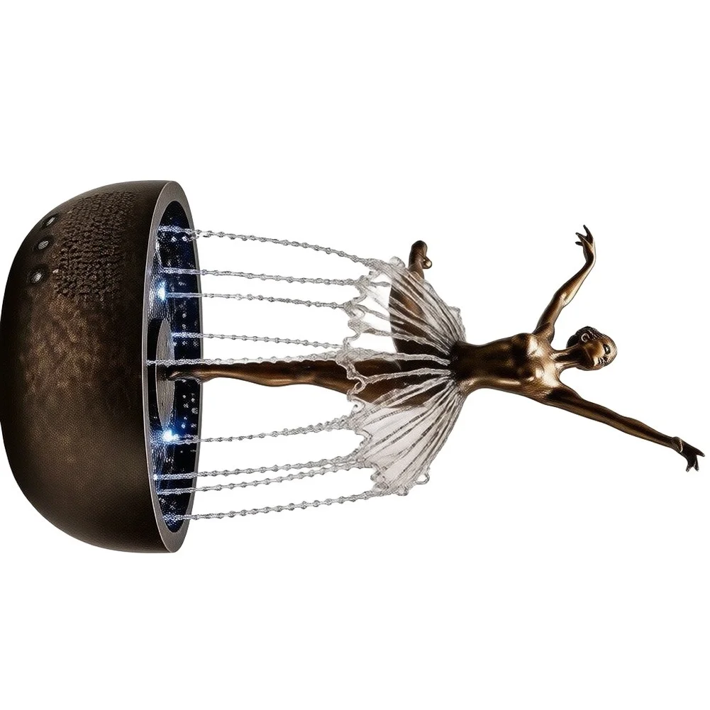 For Meditation Corner Ballerina Water Fountain Indoor Decorative Fountain 21cm×28cm Built-in Circulation Pump Stylish New