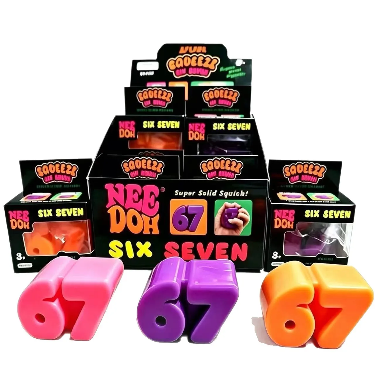 Six Seven Number TPR Squishy Toy Set Super Soft Slow Rising Stress Relief Sensory Fidget Anxiety Venting Decompression view 5