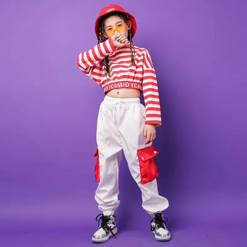 

Hip Hop Kids Dancing Costumes for Girls Boys Child Party Show T Shirts Pants Jazz Ballroom Dance Costumes Clothes Stage Wear