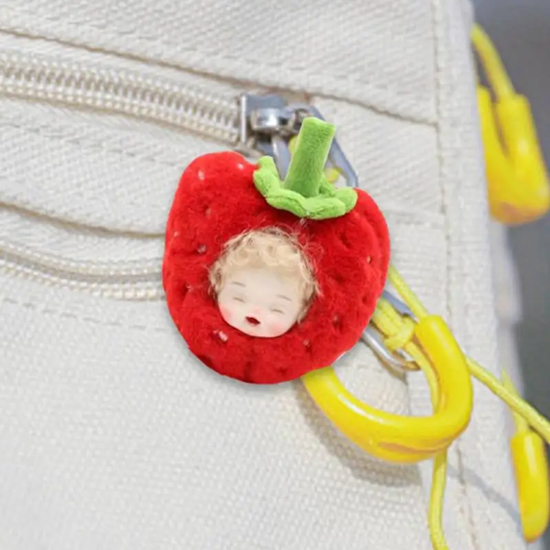 Llaveros de frutas de felpa 3D, accesorios y adornos de frutas vibrantes, colgante Ideal para bolso de monedero, perfecto para niñas